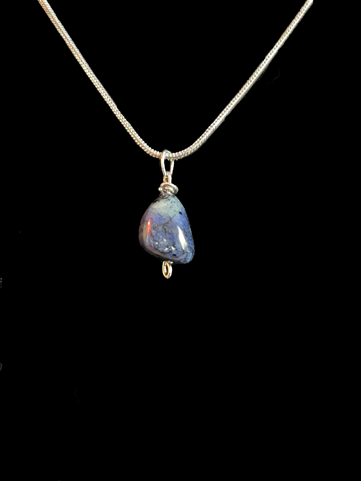 Blue Agate Pendant Necklace